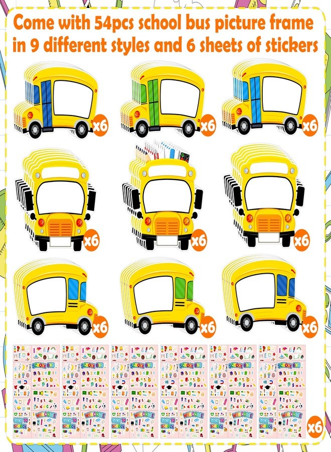 80UncleKimby 54Pcs Back to School Bus Picture Frame Crafts Kit - DIY Welcome First Day of School Photo Ornaments Bulk Bulletin Board Decorations for Classroom Activities and Party Supplies Decor - Image 3